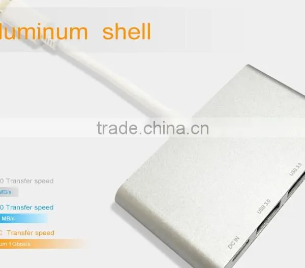 USB Type C Adapter With High Speed Charging 4 Prot Portable USB Type c HUB photo-5