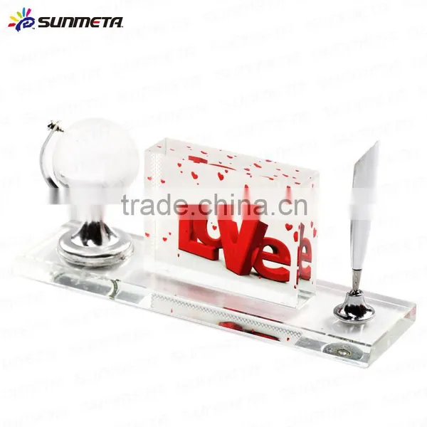 Fancy Novelty Business Gift Sets Globe&Pen Holder Set Crystal Office Table Decoration photo-2