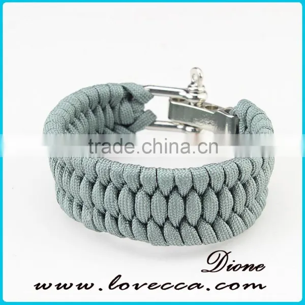 Three Colors Braided Paracord Outdoor Survival Bracelet With Ajustable Buckle photo-3