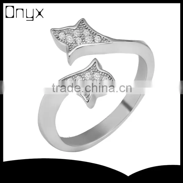 925 Steriling Silver Open Ended Hug Hands Shaped Ring for Lovers and Couples
