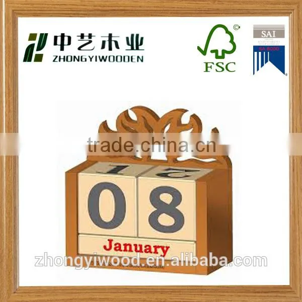 Tabletop decoration elegant handmade custom wooden perpetual calendar