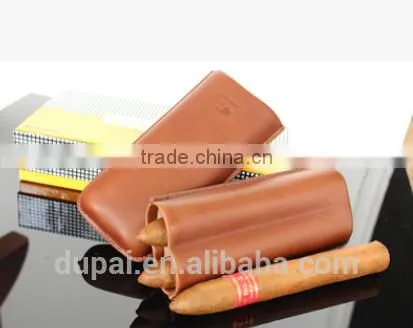 Pure Brown Leather Cigar Case for 2 Cigars