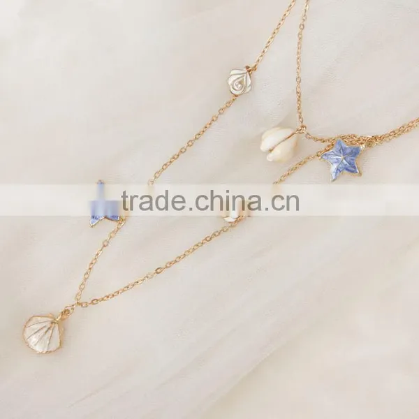 MYLOVE Long Chain Necklace for Women Sea Shell Beach Jewelry MLSC45