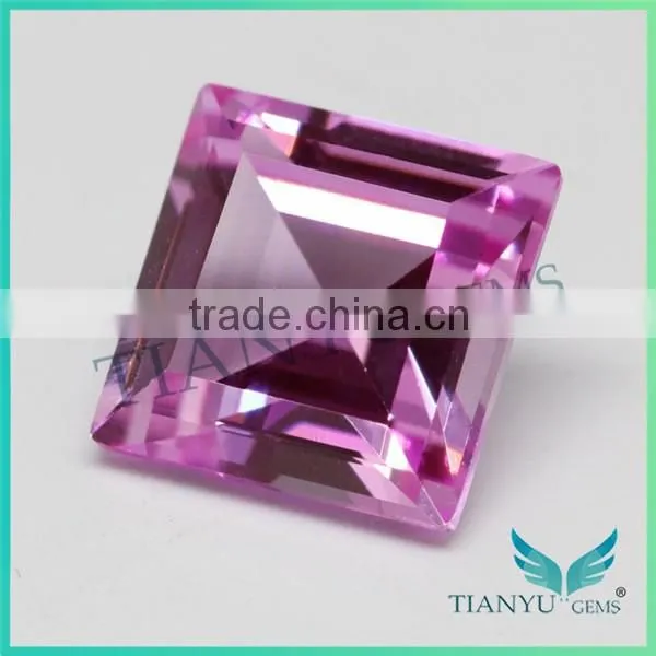 Wuzhou Wholesale Synthetic Diamonds 2# Pink Ruby Gems Ruby Corundum Stone Square Shape photo-2