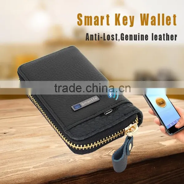 Bluetooth Security Genuine Leather Key Chain Wallet for Men photo-2