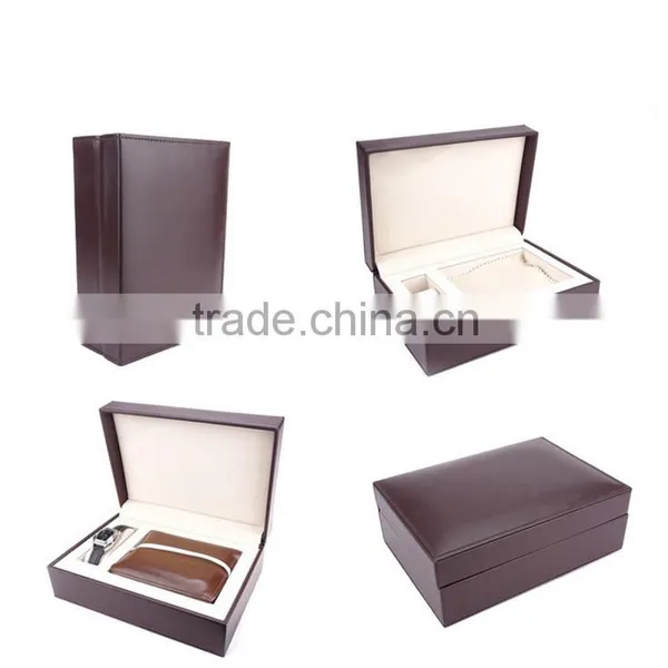 Chinese Factories Wholesale Custom High-grade PU Leather Watch Box, Deep Coffee Color Gift Box photo-3