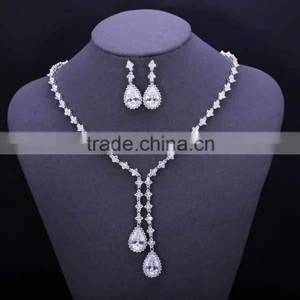 Cheap Wedding Jewelry Set,zircon Tear Drop Jewelry Set photo-4