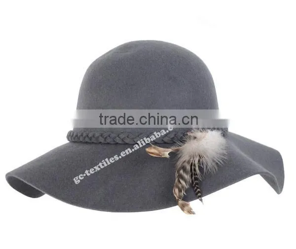 New Hot Product for 2014 Fashion Women Promotional Party Felt Hat Wide Brim With Fur photo-5
