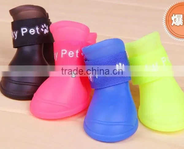 2015 New type jelly rain noble pet shoe socks for cats and dogs