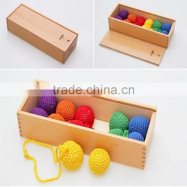 Wooden Baby Toys Froebel GABE1 Cognitive Developing Colorful Mesh Ball Teaching Learning 12 Ball 6 Colour photo-3