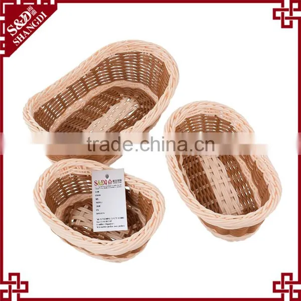 Boat Shape Woven Rattan Sundries Storage Fast Food Popcorn Snack Basket photo-2