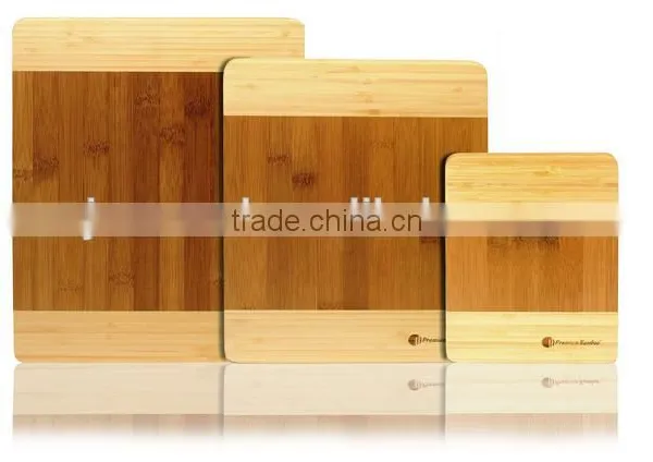 Set Of 3 Thick Strong Bamboo Cutting Board With Beautiful White Edge photo-2