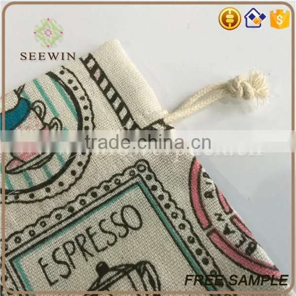 Drawstring Printed Printed Artificial Jute Bag photo-2