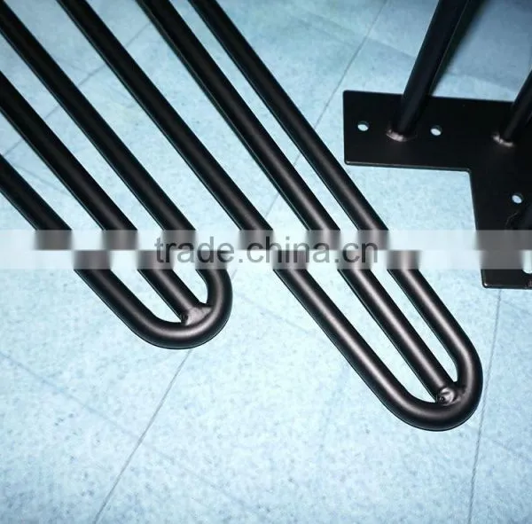 Factory Price Sale Matt Black Cast Iron 28 Inch Metal Hairpin Leg for Wood Furniture photo-6
