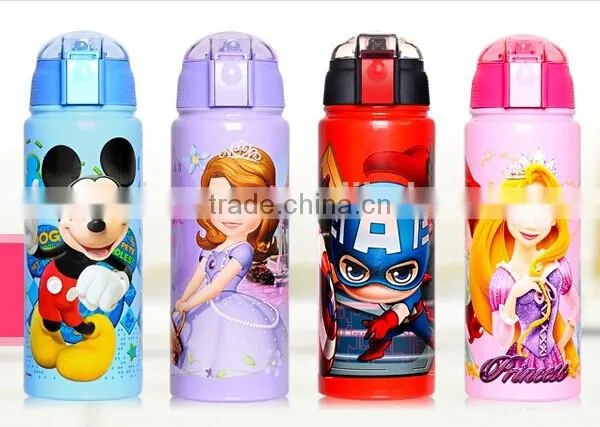 600ml 304 Stainless Steel Flask With Straw Kids Water Bottle photo-2