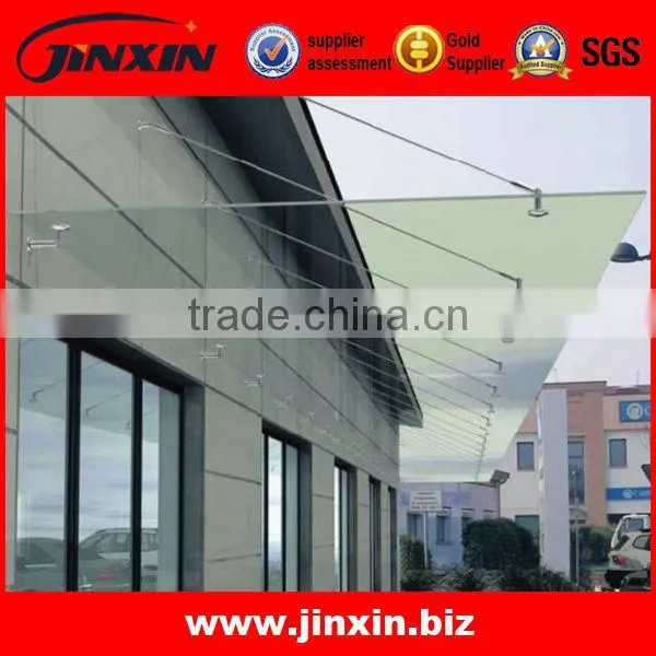 Modern Design Outdoor Tempered Glass Canopy / Rain Shelter Fittings/door Window Awnings photo-2