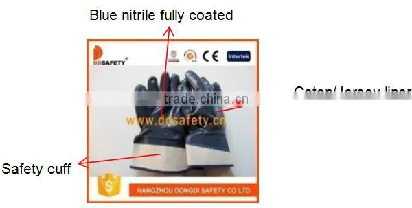DDSAFETY 2017 Cotton With Blue Nitrile Glove photo-2
