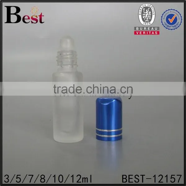 Cosmrtics 5ml 10ml Small Roll on Bottle Frosted Perfume Tube Glass Roll Bottle Vial With Gold Cap China photo-6
