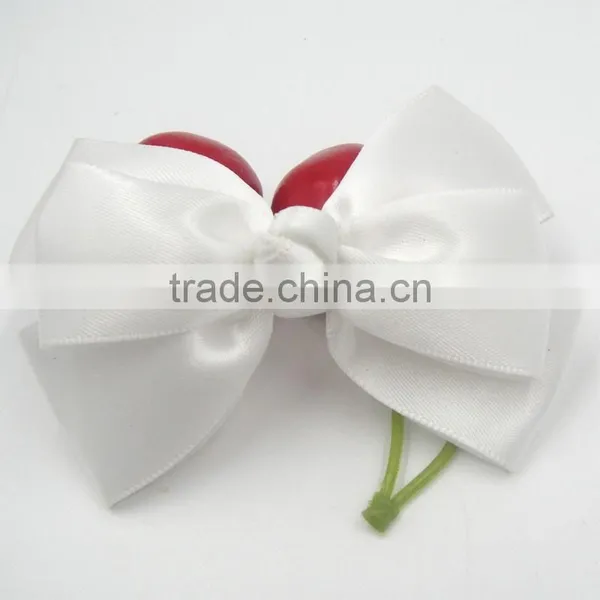 Hair Accessory New Arrival White Fabric Satin Cute Bow Tie photo-3