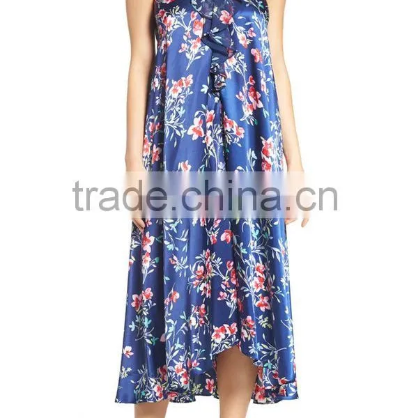Latest Modal Romatic Nightgown for Women Sleepwear Long Satin Silk Floral Printed Pajamas Wholesale Custom High Quality photo-2