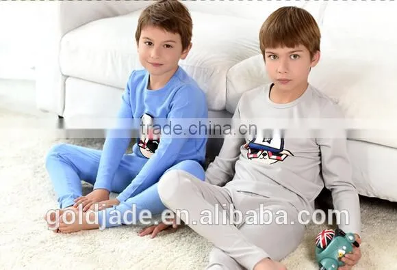 100% Cotton Kids Pajama Blank Boys and Girls Shirts+pants Pajama Sleepwear Baby Pajamas photo-4