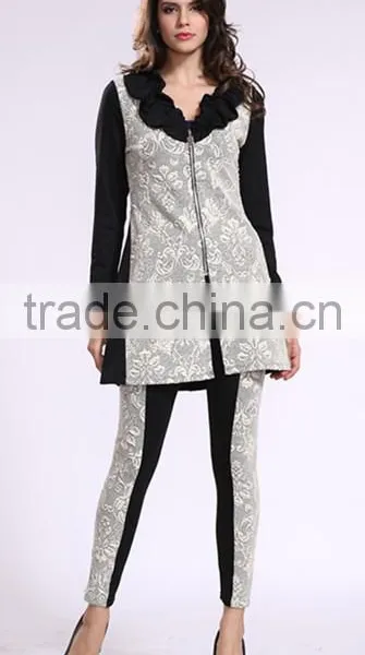 2014 New Arrival Women Hit Color Stitching Zipper Suit Designer Blazers photo-2