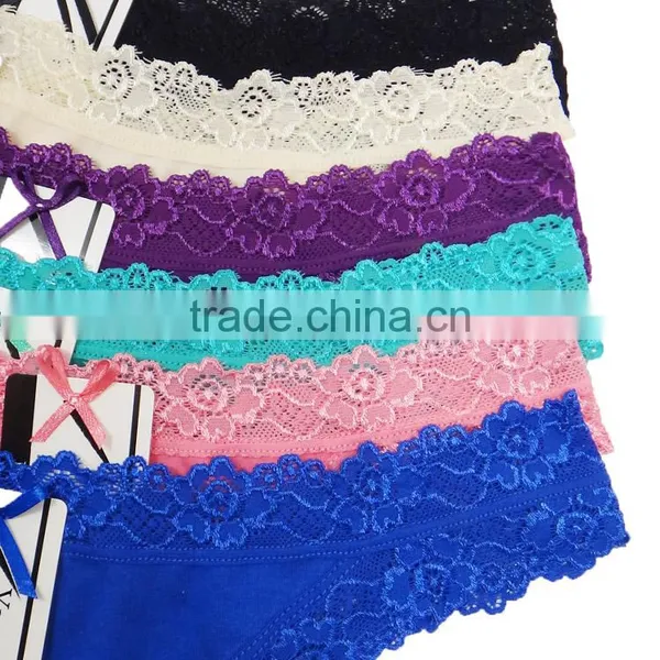Lace Transparent Thong Bikini Embroidery Cotton Mature Women g String Underwear photo-6