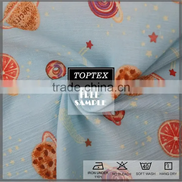Custom New Design 100% Cotton Printed Crepe Fabric photo-2