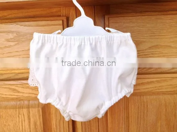 White Baby Cotton Underwear Diaper Cover Baby Girl Panties With Lace photo-2