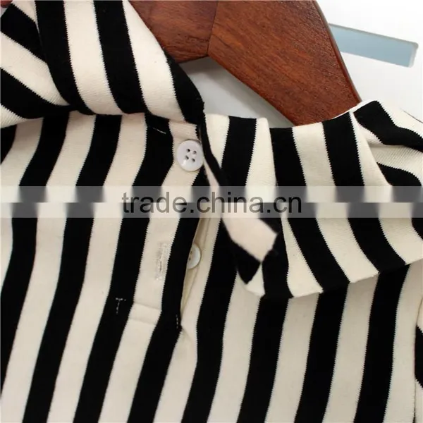 1-5 Years Wholesale 2017 New Girls Striped Shirt Autumn Long Sleeve Fashion Cotton Ruffle Girls Blouses photo-4