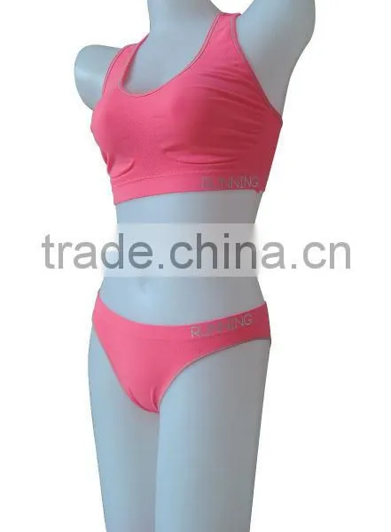 Hot Sale Fashion Fitness Bra Sets Sexy Seamless Woman Underwear Ladies Sport Bra Panties photo-2
