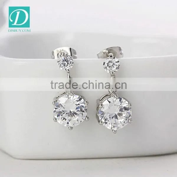 2016 New Fashion Platinum Plated Zircon Luxury Long Drop Earrings Jewelry photo-2