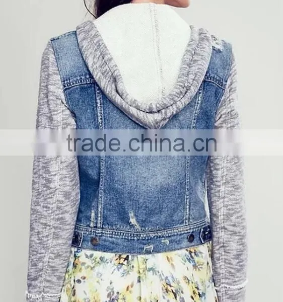 Runwaylover EY1062C Custom Spring Coats and Jackets Woman Wholesale Denim Jackets photo-2