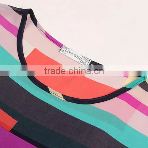 2017 Ladies Shirts Blouses Chiffon Women Short Sleeve Blouses photo-6