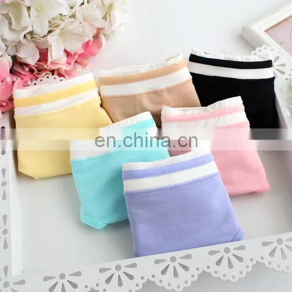 High Quality Soft Cotton Striped Print Panty Sexy Girls Preteen Underwear photo-3