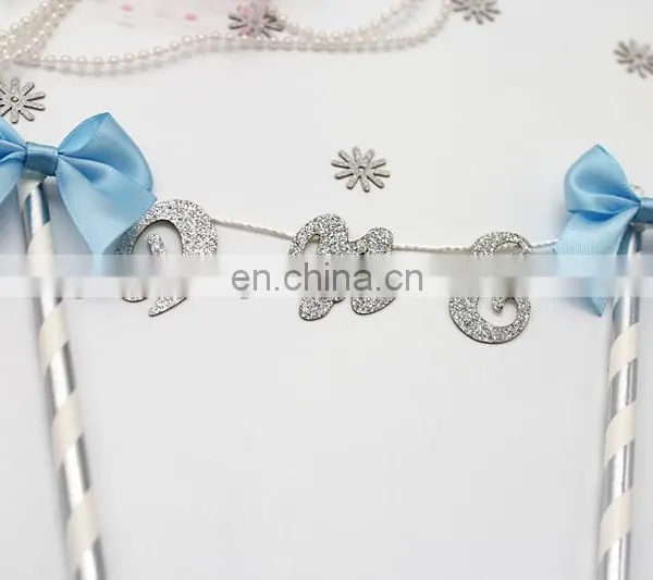 Newest One With Bow Baby Girl/Boy Birthday Paper Cake Bunting photo-2
