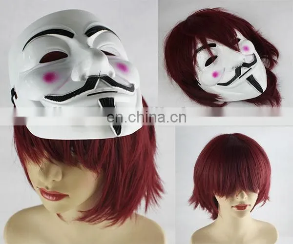 V For Vendetta Party Mask Wearing Wild Wigs Set