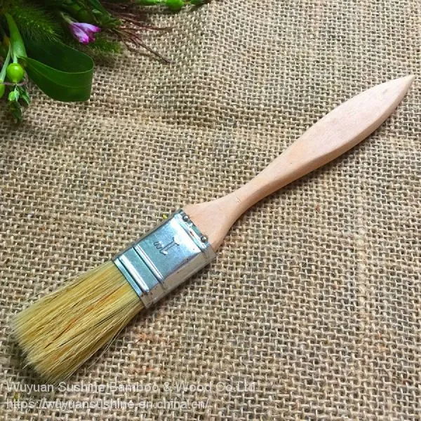 Wooden Kitchen and BBQ Sauce Brushes,Made of Pig Hair and Chinese Cherry photo-2