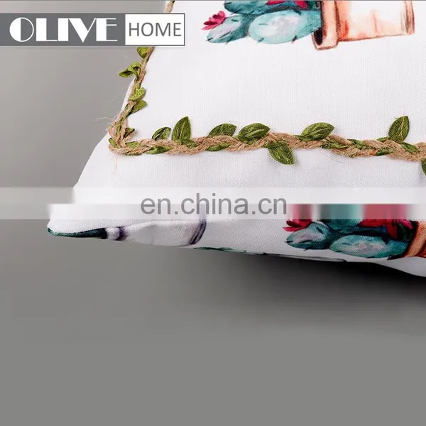 Custom Embroidered Waterproof Egg Chair Outdoor Cushion Decorative Throw Pillow With Straw Lace photo-5