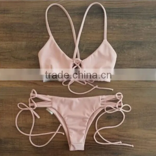 Pink Strappy Cheeky Brazilian Bikini photo-2