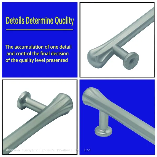 New Solid Brass Knurling Brushed Cross Brass Cabinet Knob Cupboards T-bar Long Appliance Pull Furniture Refrigerator Bar photo-4