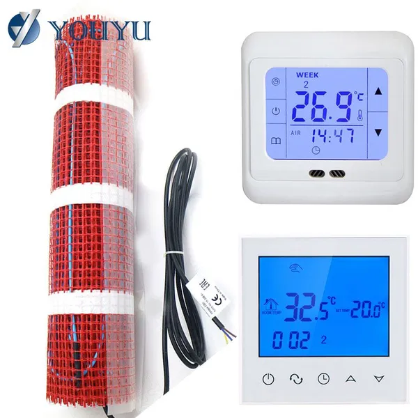 Touch Screen Smart System Home Use Heating Cable Mat Electric Underfloor Heating Thermostat Manufacturer photo-6