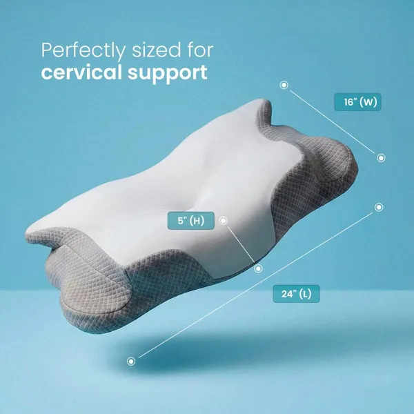 IWS I WANNA SLEEP Cervical Original Neck Plus Gel Premium Ergonomic Memory Foam Cooling Pillow for Neck Pain Relief photo-5