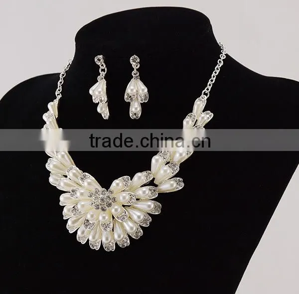 Simple Fashion Atmosphere Design Wedding Jewelry Luxury Pearl Necklace Set photo-3