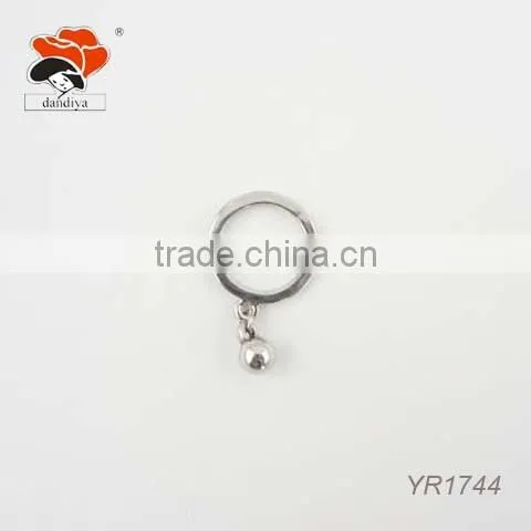 Plain Factory Bulk Supply Simple Handmade Silver Ring With a Little Ball