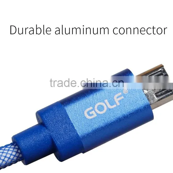 GOLF Micro Metal Silk Screen Cable for Android Mobile Phone 2.1A Durable Aluminum Charge and Data Cable for Android Device photo-2
