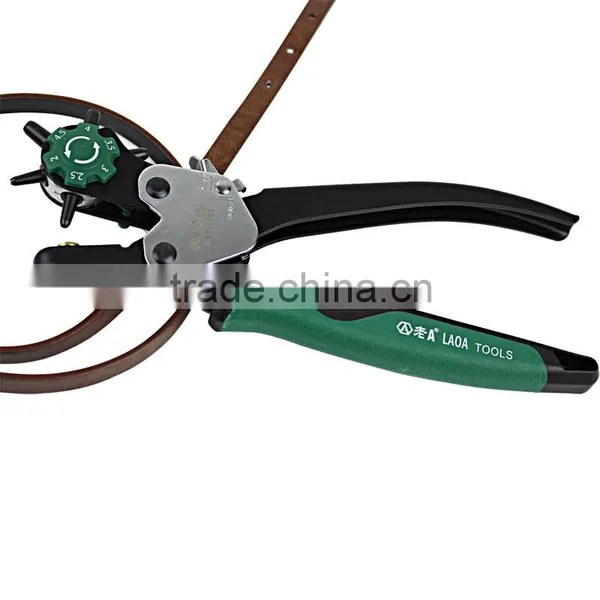 LAOA High Quality New DIY Ergonomic Leather Hole Punches 6 Sizes Revolving Leather Punch photo-3