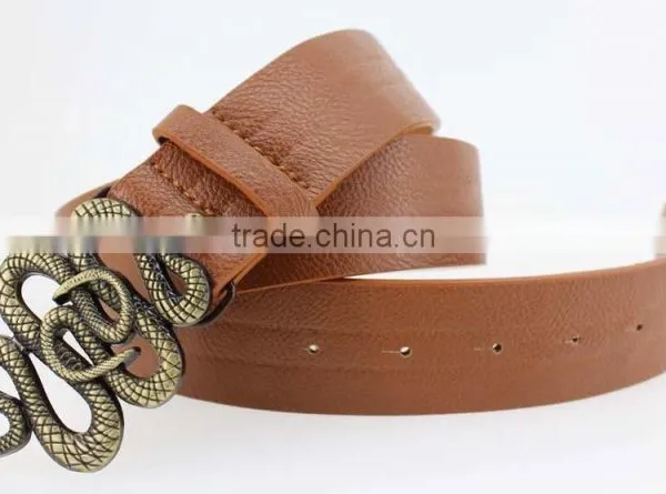 2015 Vintage Style pu Casual Belt for Women With Snake Shape Buckles in Yiwu photo-4