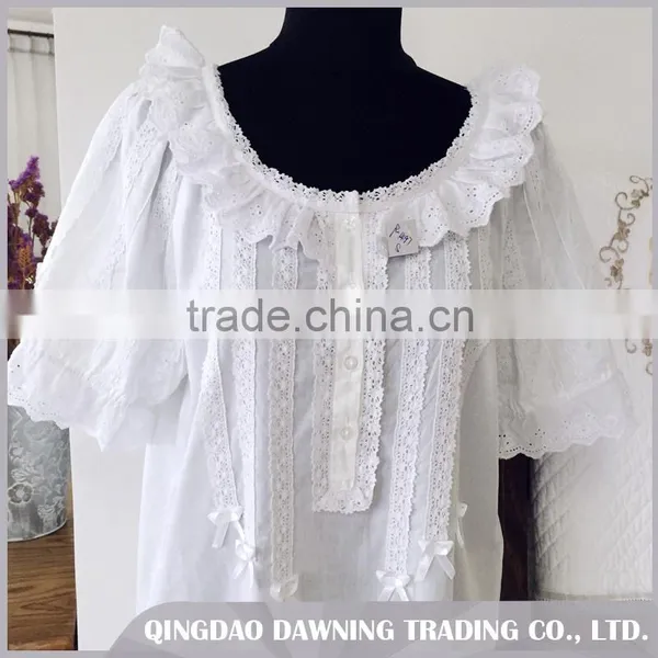 High Quality Embroidered Sleepwear Nightgown photo-3