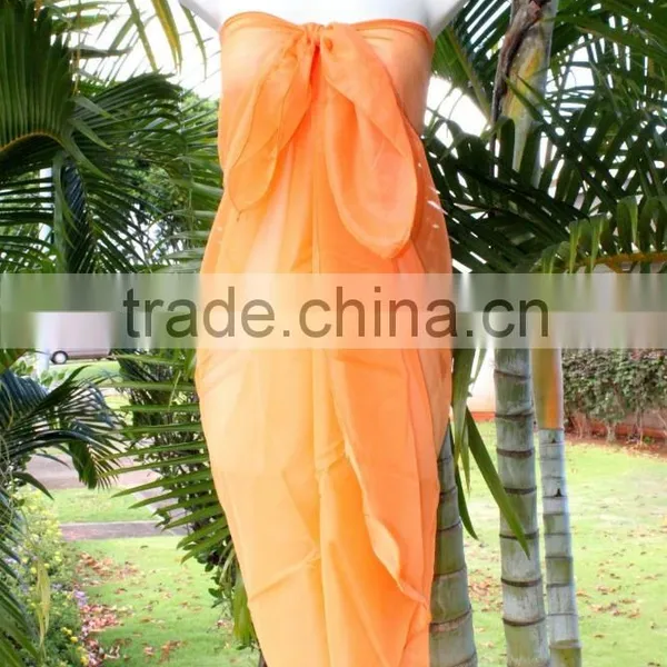 Sheer Pareo Solid Color Sarong Chiffon Material 100*180cm Pareo Sarong photo-2